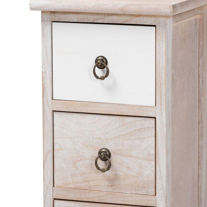 Baxton Studio Seanna Wood 4 Drawer Storage Unit Light Brown: Farmhouse Style Accent Cabinet, No Assembly Required