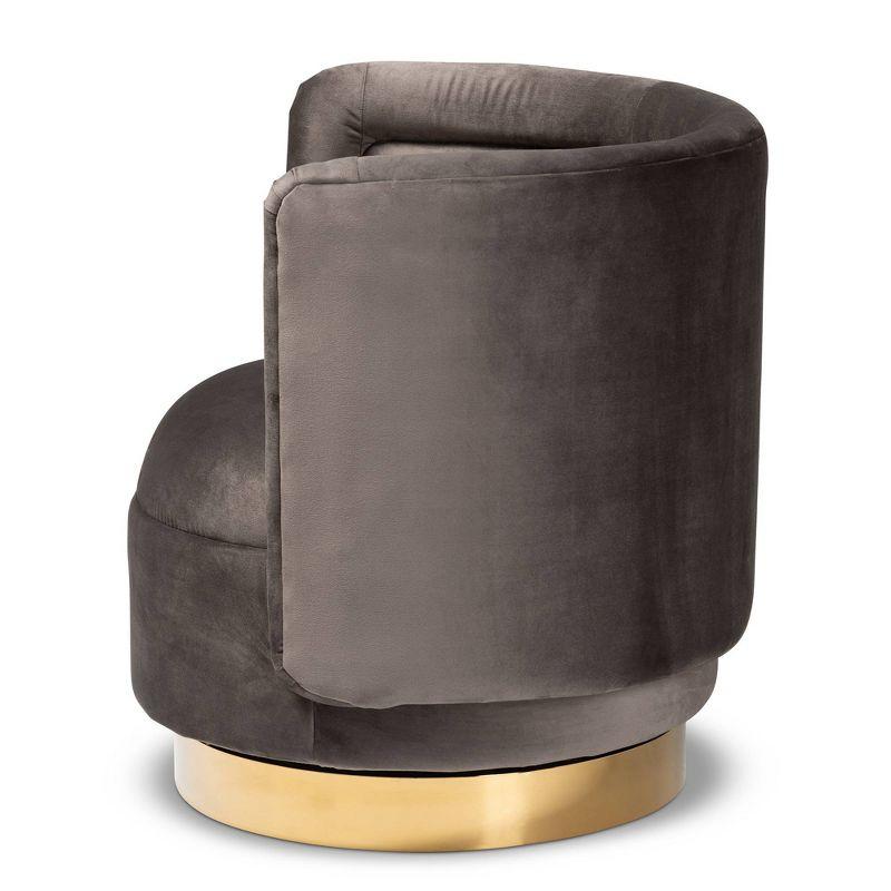 Saffi Velvet Upholstered Swivel Accent Chair - Baxton Studio