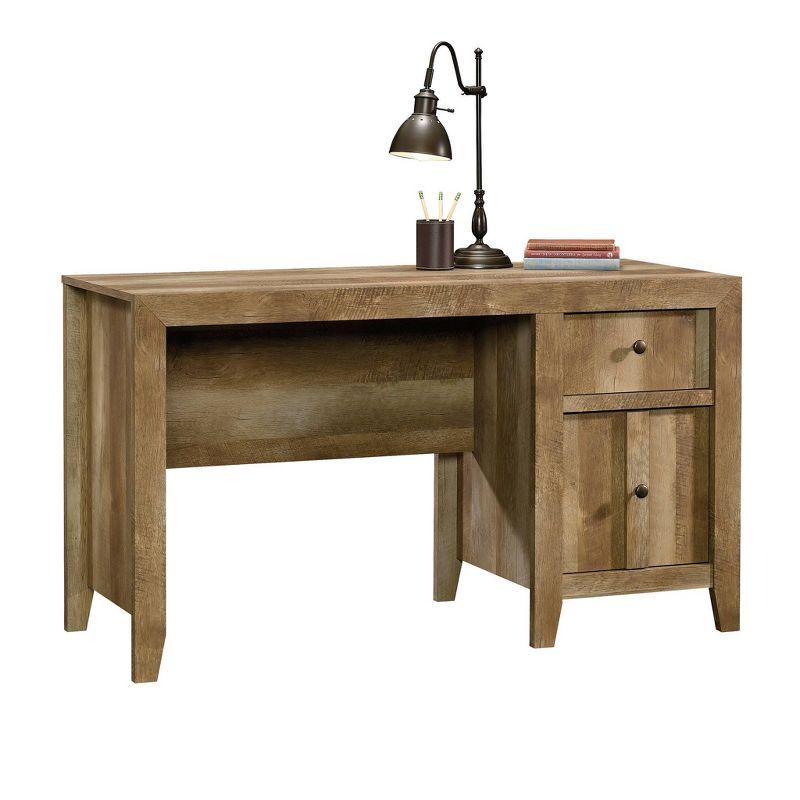 Sauder Dakota Pass Desk Brown : Farmhouse Style, Adult Assembly, MDF Frame, Paper Veneer Surface, Drawer Storage