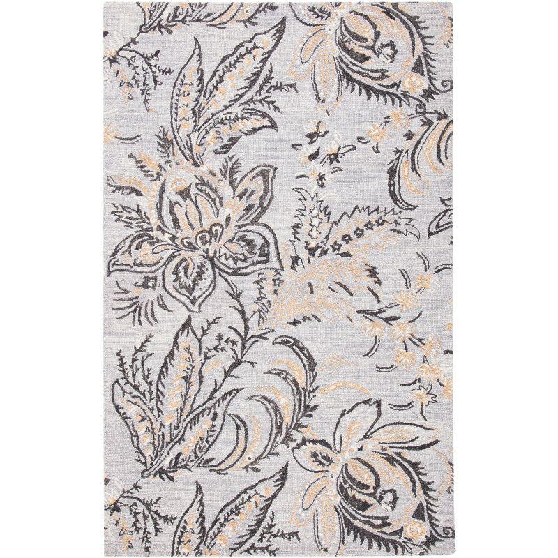 Blossom BLM275 Hand Tufted Area Rug - Grey/Yellow - 4'x6' - Safavieh.