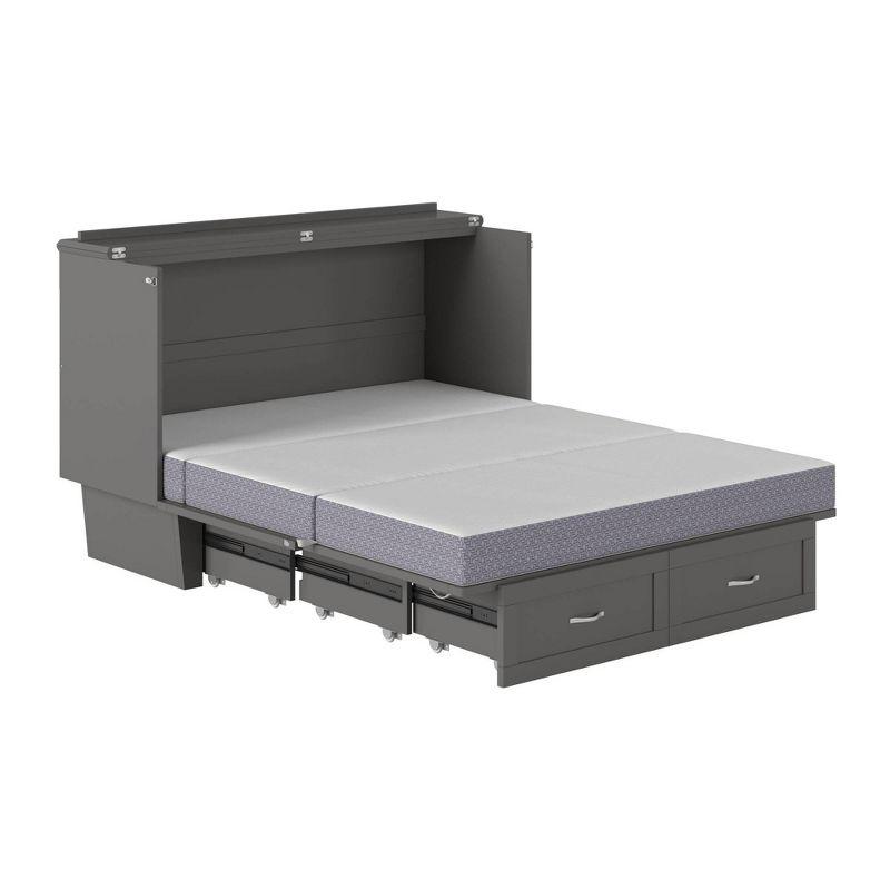 Queen Monroe Murphy Bed Chest with Memory Foam Mattress - AFI: USB Turbo Charger
