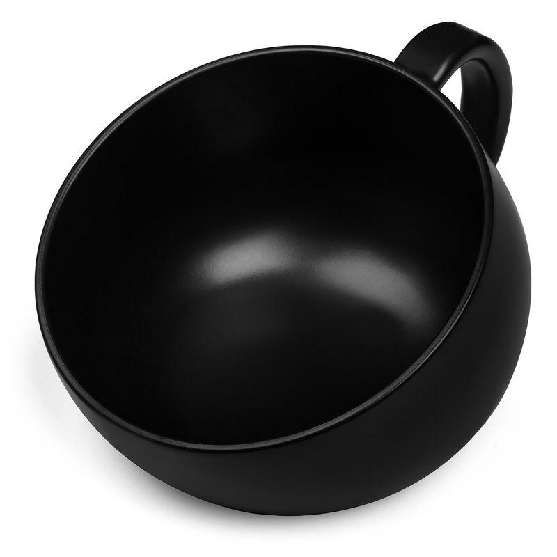 Large Black Non-Slip Dog Bowl with Handle