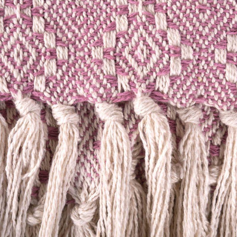 50"x60" Diamond Stitched Throw Blanket Rose - Design Imports: Cotton, Hypoallergenic, Woven Couch Accessory