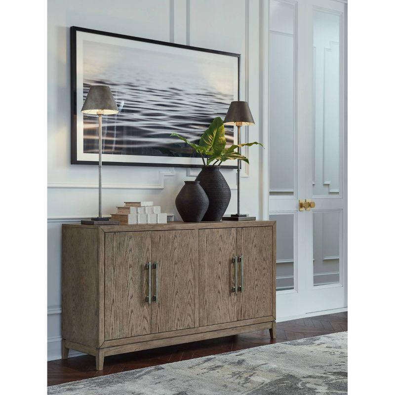 Chrestner Dining Server Black/Gray - Signature Design by Ashley: Contemporary Storage, 4-Door Sideboard