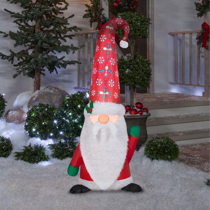 Festive 5-Foot Inflatable Christmas Gnome with LED Lights