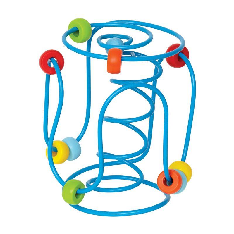 Hape Spring-A-Ling Blue Wire Maze with Colorful Wooden Beads