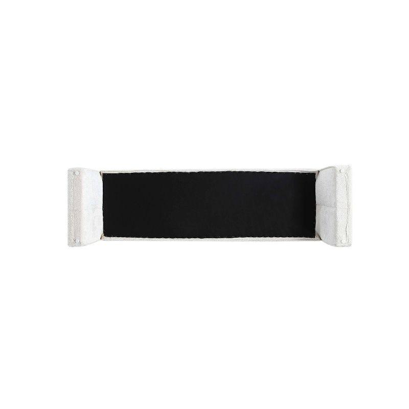 Manhattan Comfort 59" Concord Modern Chenille Upholstered Bench Ivory