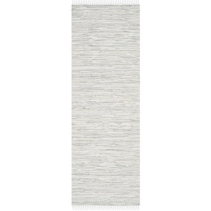 Montauk Silver Handwoven Cotton Runner Rug