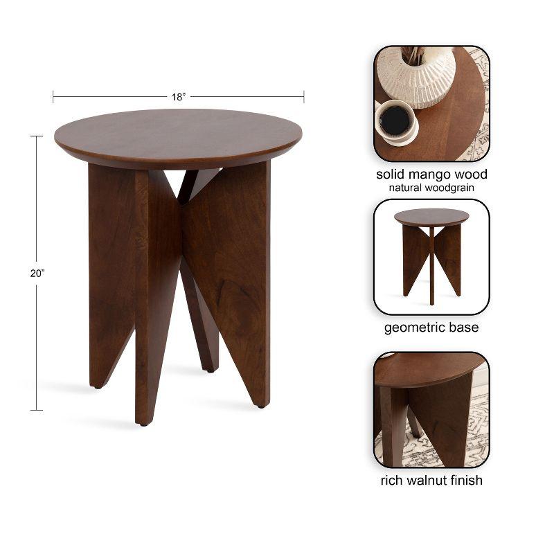 Kate and Laurel Faiza Wood Side Table, 18x18x20, Walnut Brown