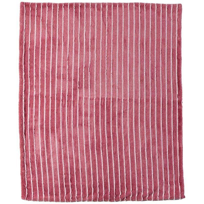 The Lakeside Collection Striped Faux Fur Throws or Accent Pillows - Striped Faux Fur Throw Red