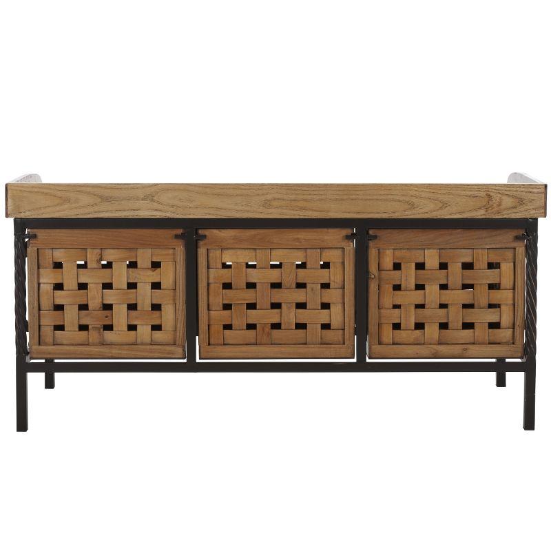 Isaac Wooden Storage Bench - AMH6530 - Oak - Safavieh Couture