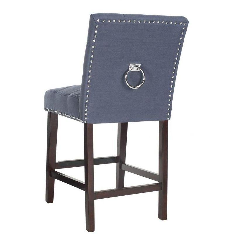 Nikita Counter Stool (Set of 2) - BST6303 - Navy/Espresso - Safavieh