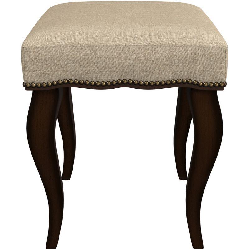 19" Hamilton Backless Upholstered Wood Vanity Stool Burnished Oak/Cream - Hillsdale Furniture