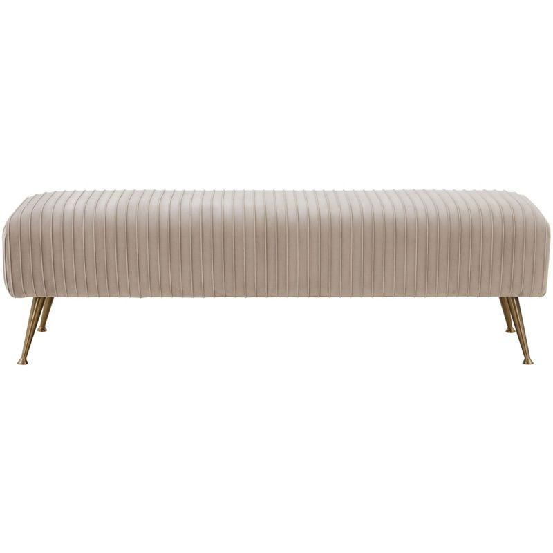 Salome Upholstered Bench - KNT7041 - Almond/Antique Brass - Safavieh Couture