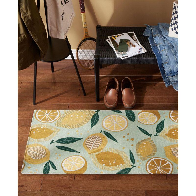 TOWN & COUNTRY Living Livie Fresh Lemon Everwash Washable Non-Slip Backing Kitchen Runner Rug