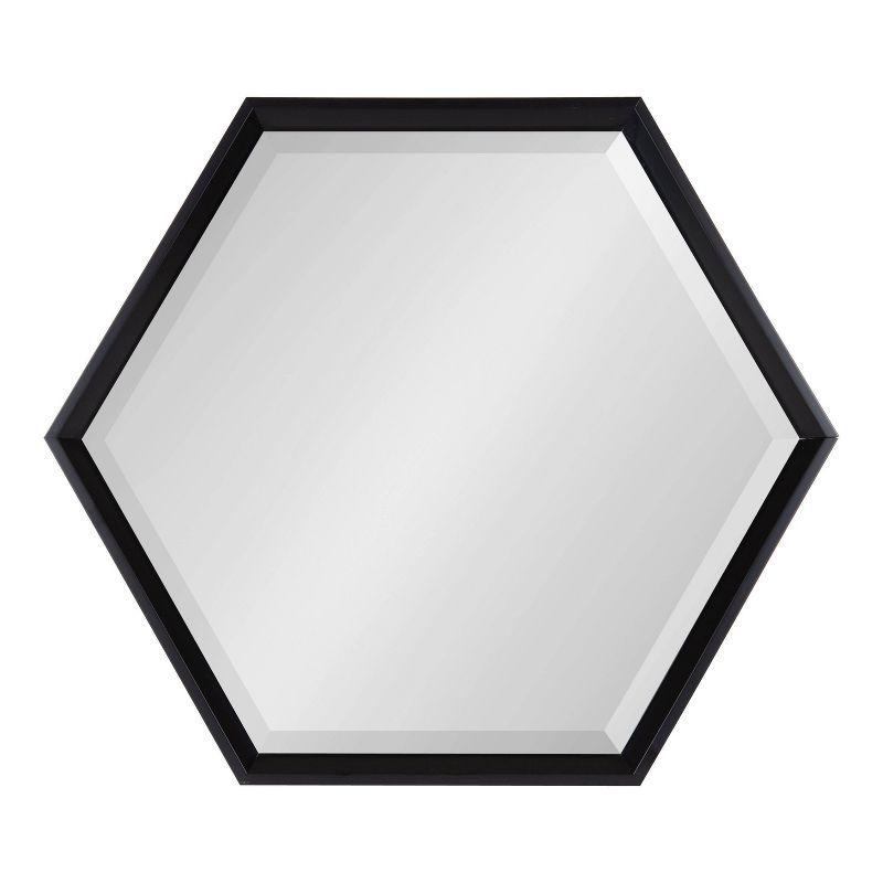 HexaGleam 30" Modern Black Hexagon Vanity Wall Mirror