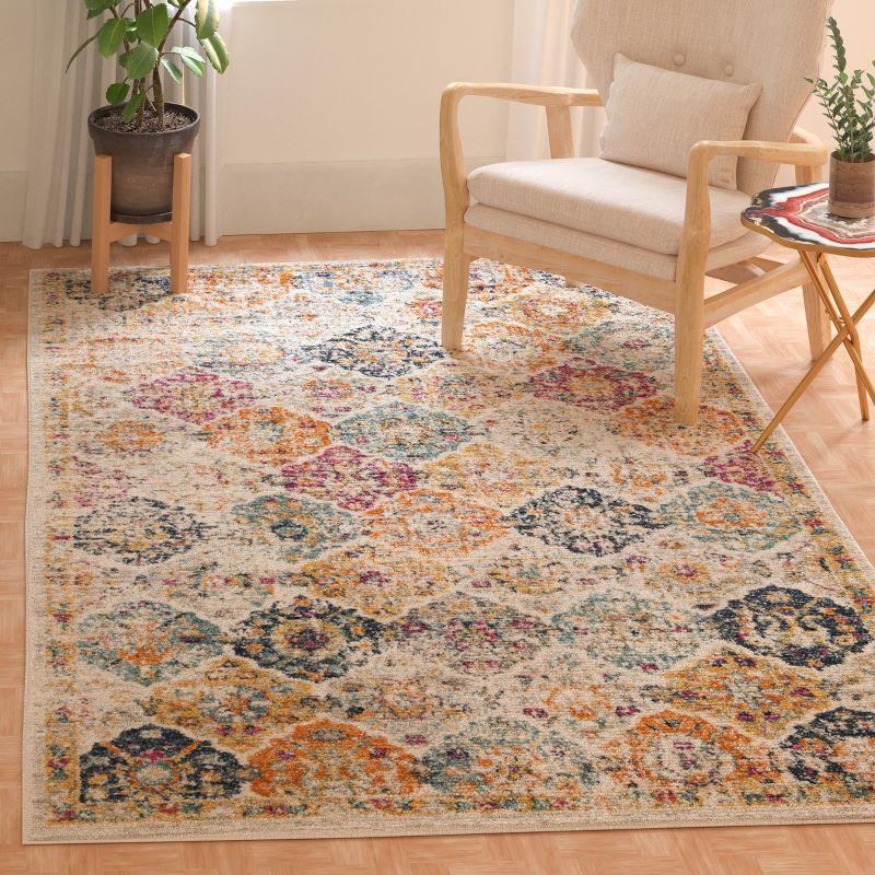 Madison MAD611 Power Loomed Indoor Accent Rug - Cream/Multi - 3'x3' - Safavieh