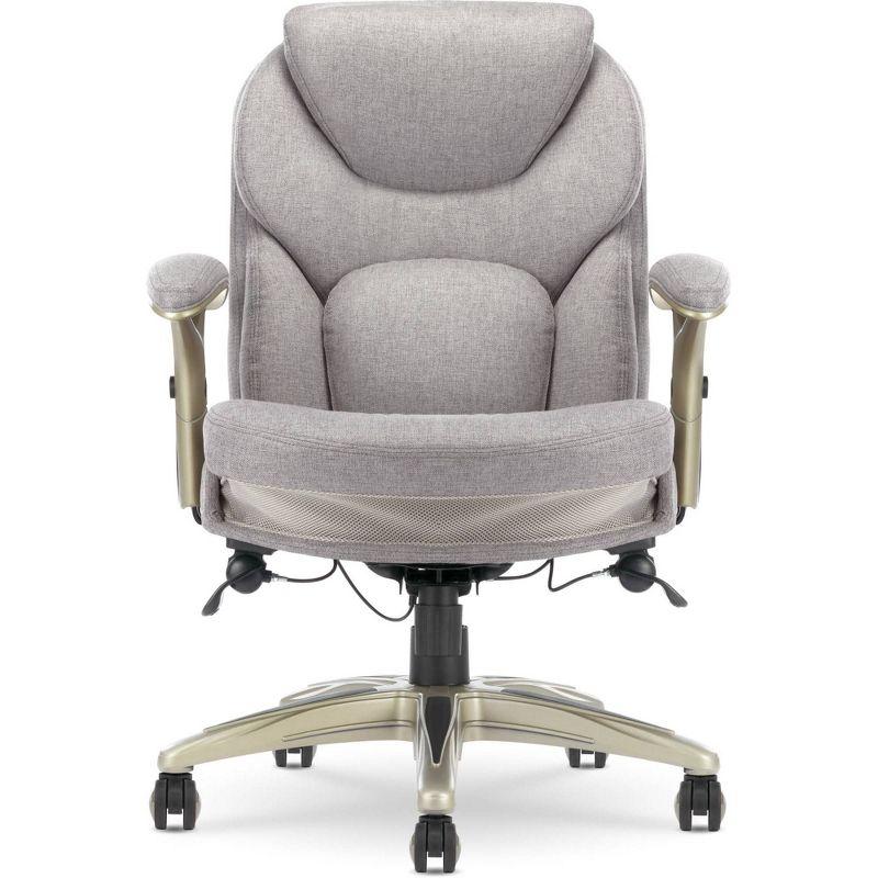 Works Executive Office Chair Light Gray : Serta, Ergonomic, Pneumatic Height Adjustment, Bonded Leather