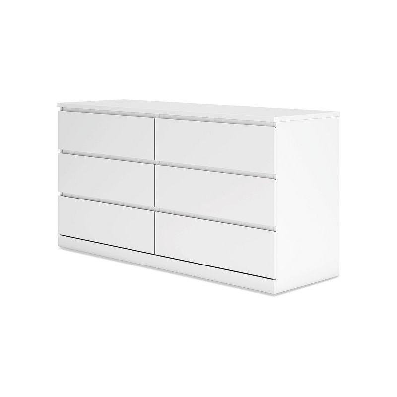 Signature Design by Ashley Onita Modern 6 Drawer Dresser, White