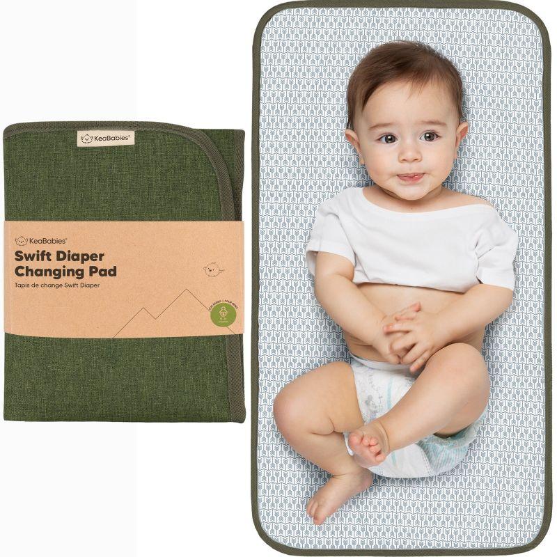 Olive Green Portable Waterproof Baby Changing Pad