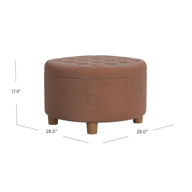 Tufted Round Storage Ottoman Spice Velvet - HomePop