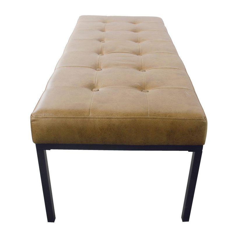 Tufted Metal Bench - HomePop