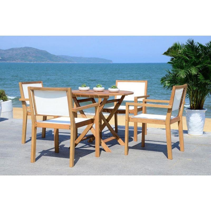 Chante 5 Piece Patio Outdoor Dining Set - Natural - Safavieh.