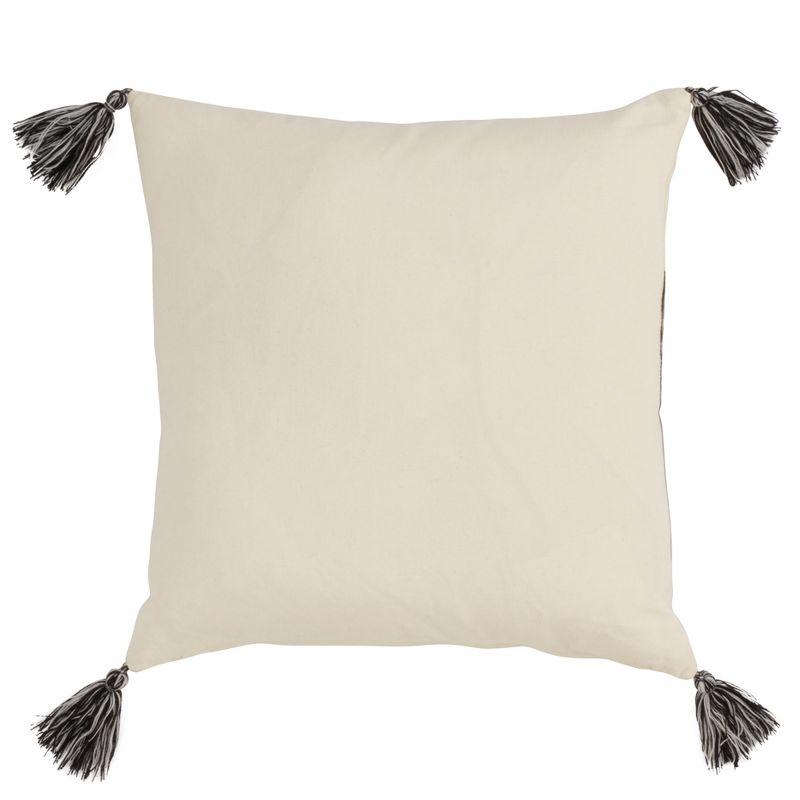 Llama Pack Embroidered Square Throw Pillow with Tassels