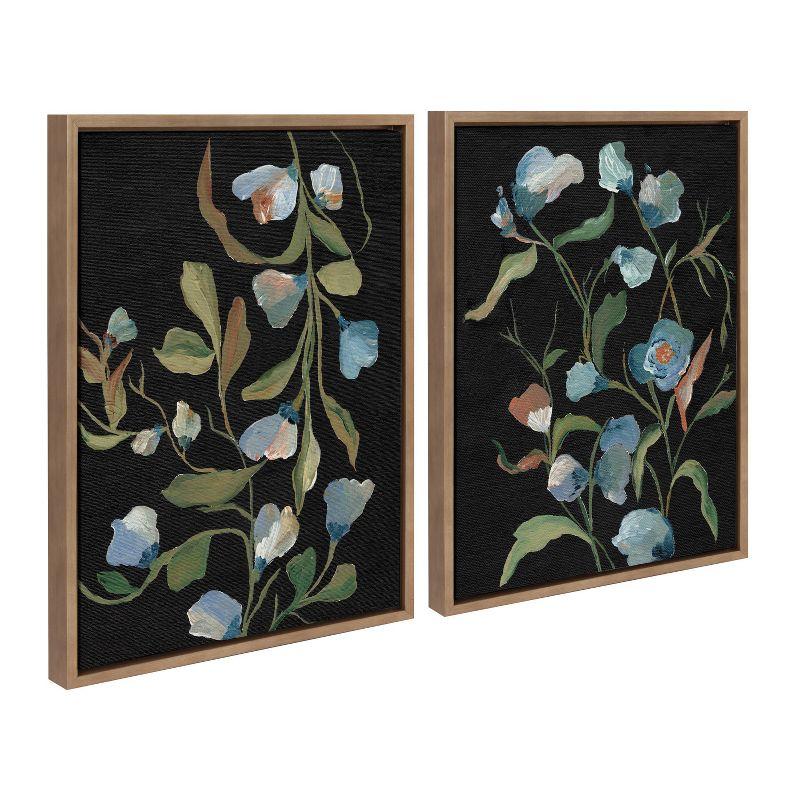 Kate & Laurel All Things Decor 18"x24" (Set of 2) Sylvie Foliage I and III Framed Canvas Arts by Nikita Jariwala Gold