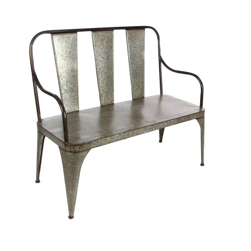 Metal Garden Bench - Olivia & May: Fade-Resistant, 2-Seater, Non-Upholstered, 40" Height