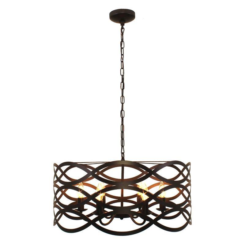 Chloe Lighting Capella Transitional 6 Light Oil Rubbed Bronze Ceiling Pendant 24" Wide