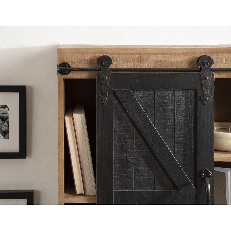 Kate and Laurel Cates Wood Wall Storage Cabinet with Sliding Barn Door