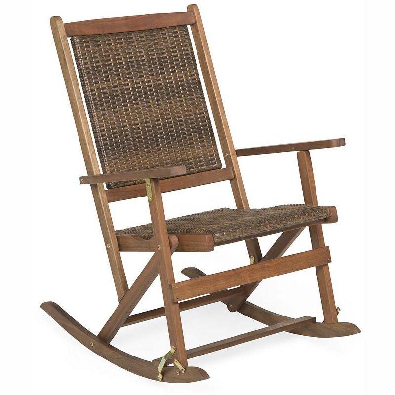 Claytor Off-White Folding Eucalyptus Outdoor Rocker