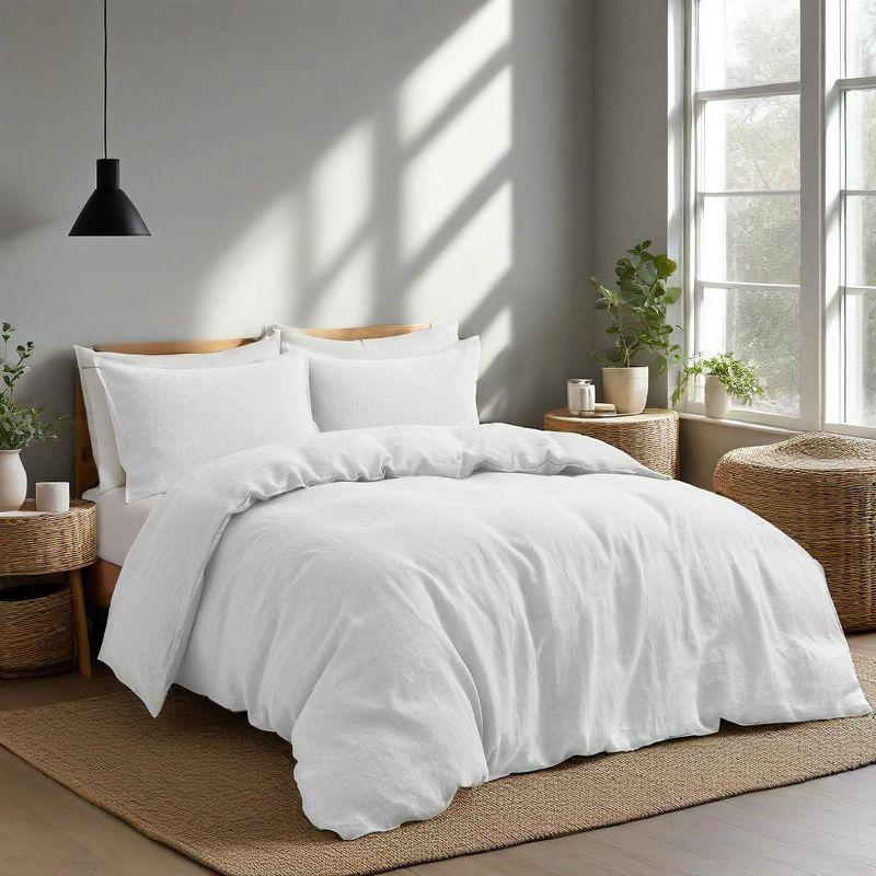 Peace Nest Linen and Cotton Duvet Cover with Pillowcase