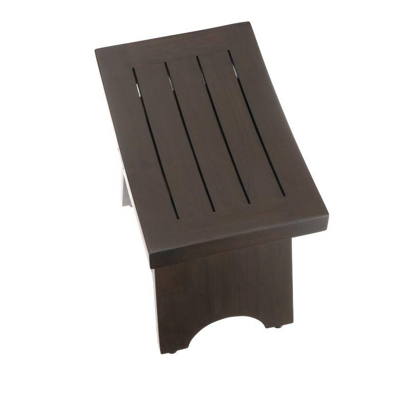 18" Serenity DT101 Wide Teak Wood Shower Bench with Shelf - DecoTeak: Rectangle, Non-Upholstered, 250lb Capacity