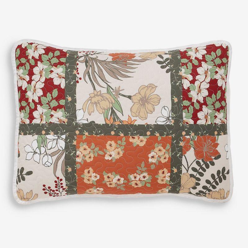 BrylaneHome Olivia Patchwork Standard Sham - Standard, Floral Multi