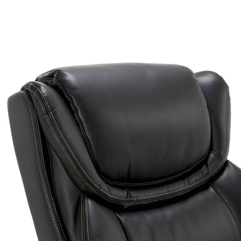 La-Z-Boy La-Z-Boy Harnett Big and Tall Executive Office Chair, Ergonomic High-Back Chair with Solid Wood Arms, ComfortCore with Memory Foam Cushions, Bonded Leather