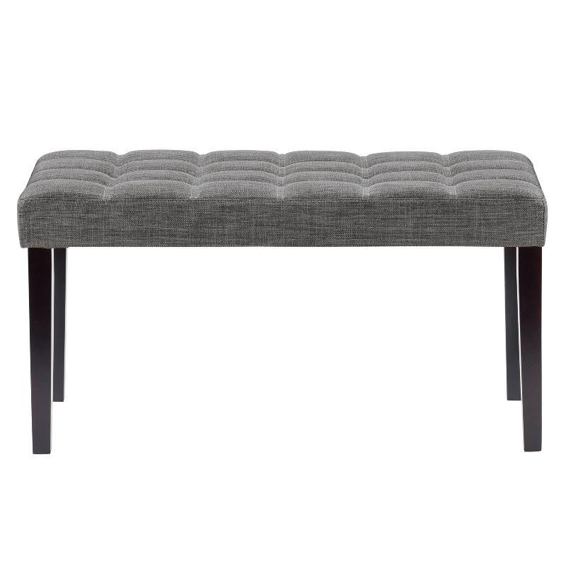 Perry Dark Gray Velvet Tufted Entryway Bench with Storage