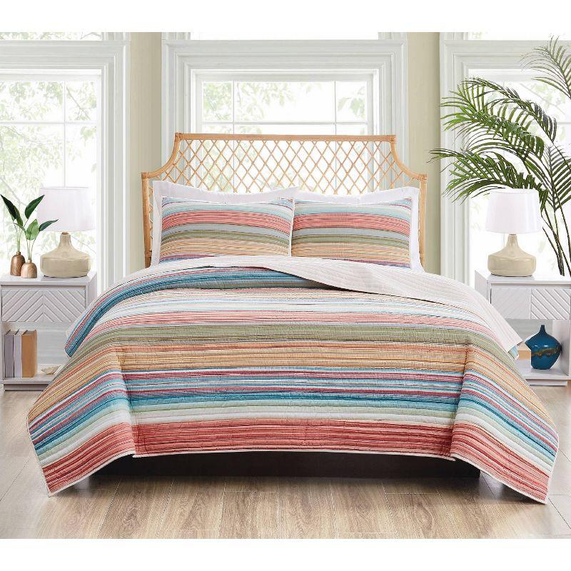 Oceanfront Resort Palm Beach Yarn Dye Stripe Quilt Set