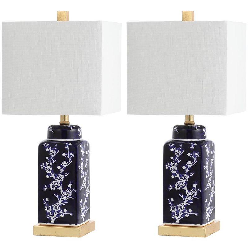 Pilar Table Lamp (Set of 2) - Navy/White - Safavieh.