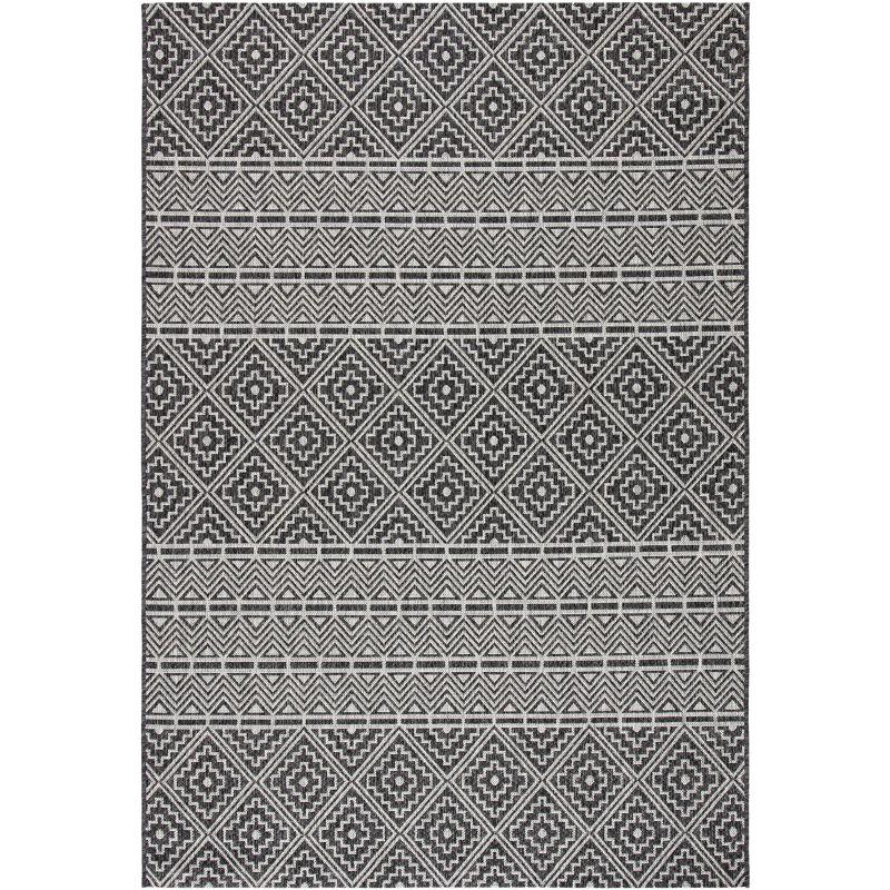 Courtyard CY8787 Power Loomed Indoor/Outdoor Accent Rug - Black/Grey - 2'x3'7" - Safavieh.