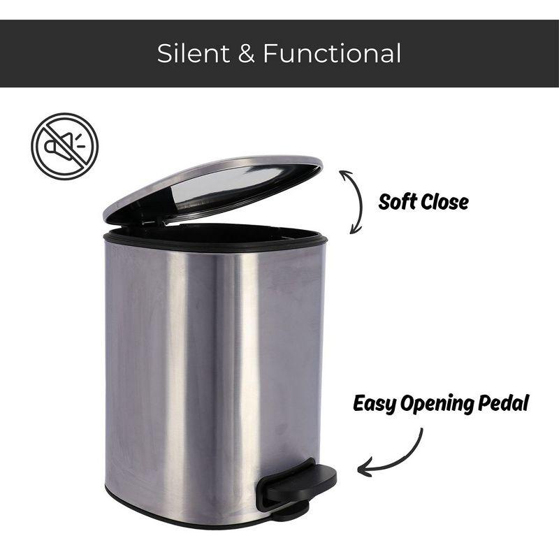 Evideco Mel Metal Step On Trash Can - 1.3 Gallons