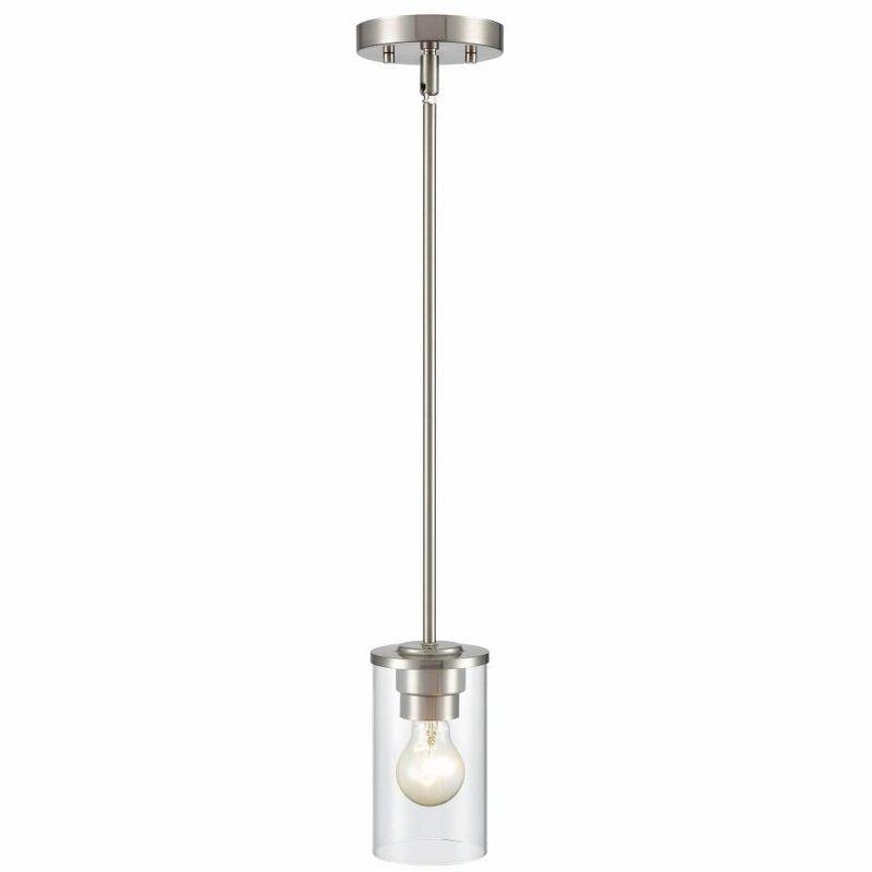 Brushed Nickel Glass 1-Light Pendant