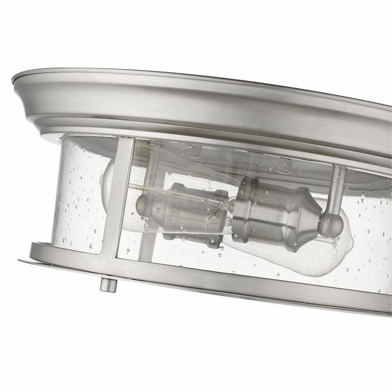 Chrome and Glass Drum LED Flush Mount Light