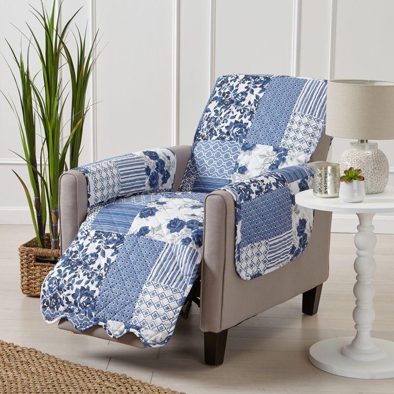 Langdon Luxe Navy Patchwork Quilted Recliner Protector