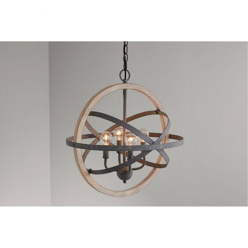 Capital Lighting Bluffton 4 - Light Pendant in  Iron/Wood