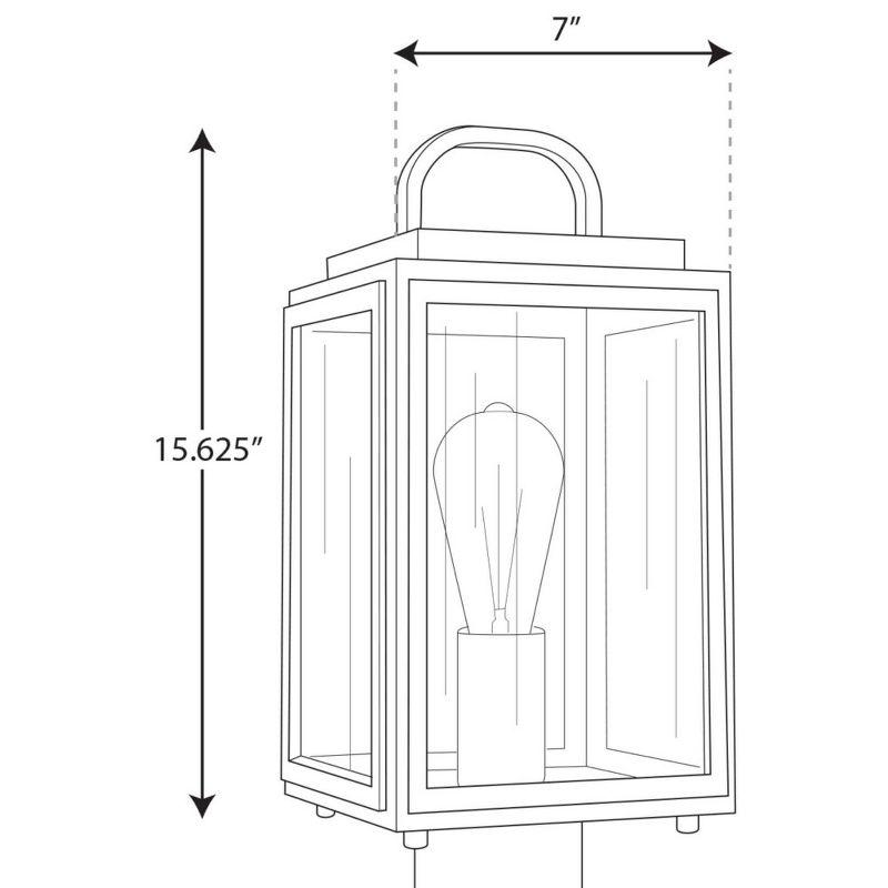 Progress Lighting Grandbury 1-Light Outdoor Post Light in Black with Clear Glass Panels and DURASHIELD Material