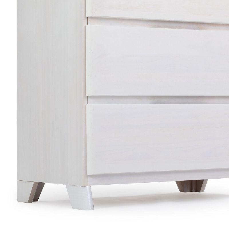 Plank+Beam Solid Wood Farmhouse 3 Drawer Dresser, White Wash