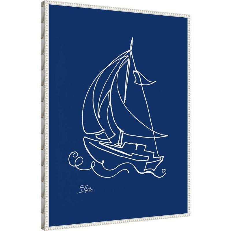 Amanti Art Little Sail On Blue by Patricia Pinto Canvas Wall Art Print Framed 23 x 30-in.