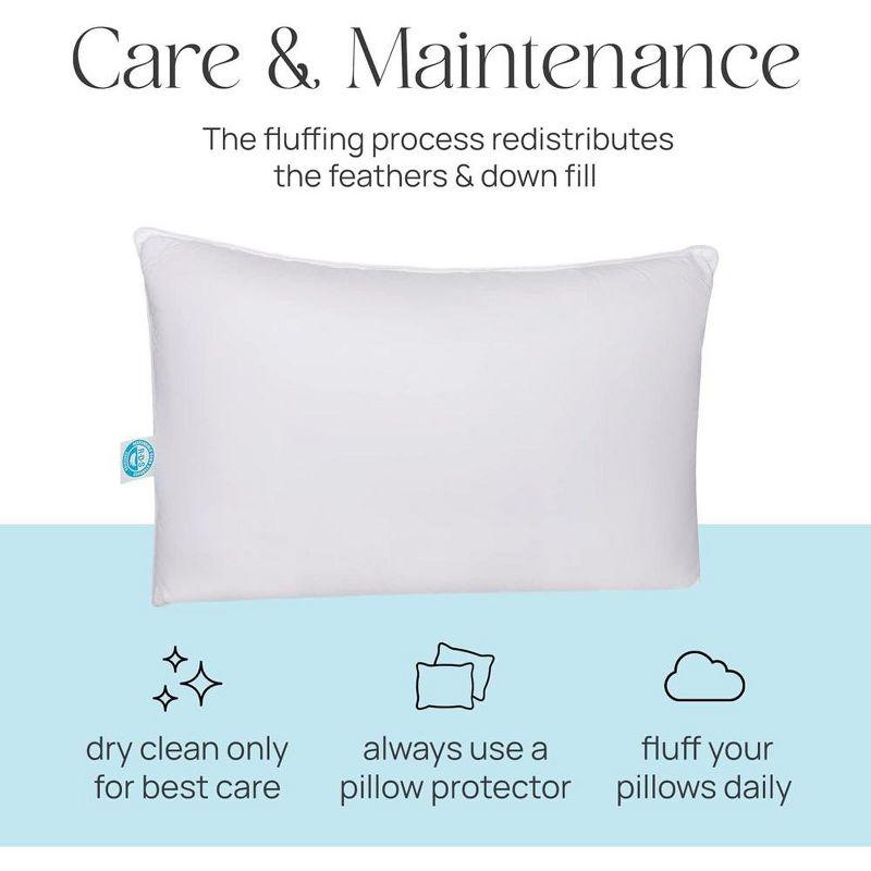 East Coast Bedding Pure Dream Firm Goose Down Feather Pillow, Queen Size, Pack of 1